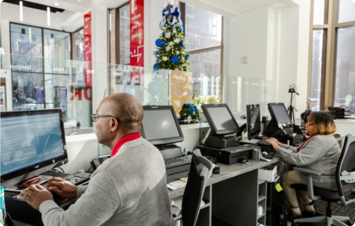 workplace with computers